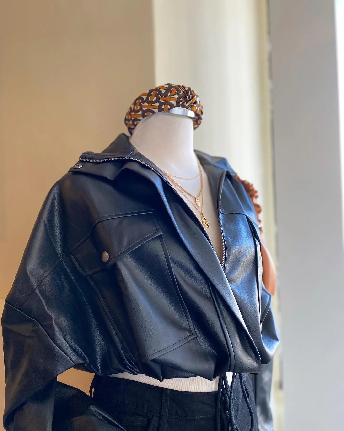 Leather Oversized Jacket