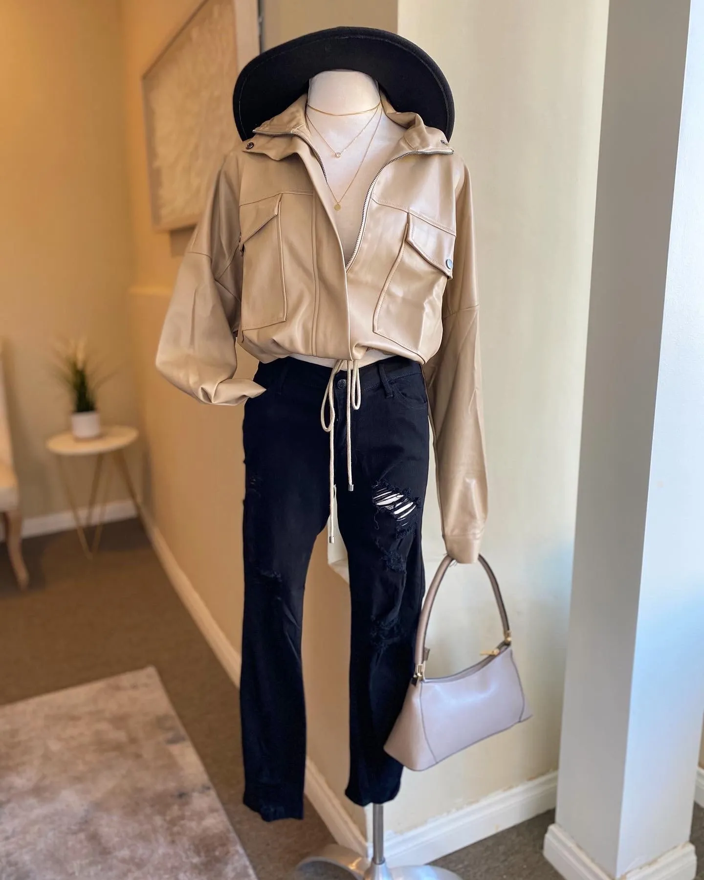 Leather Oversized Jacket
