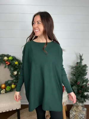 Let's Get Festive Green Tunic Sweater