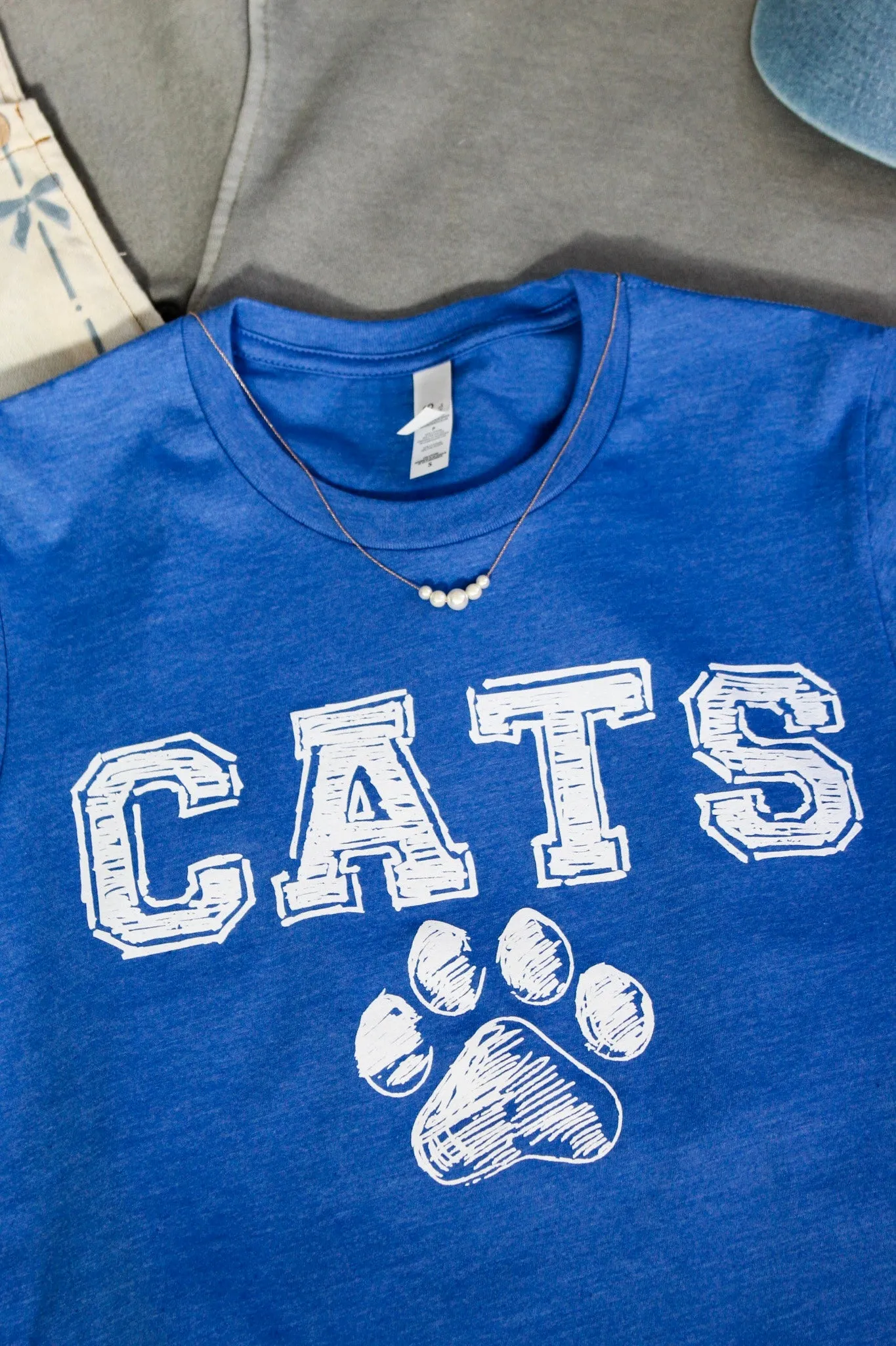 Let’s Go Cats Graphic Tee • Heather Blue