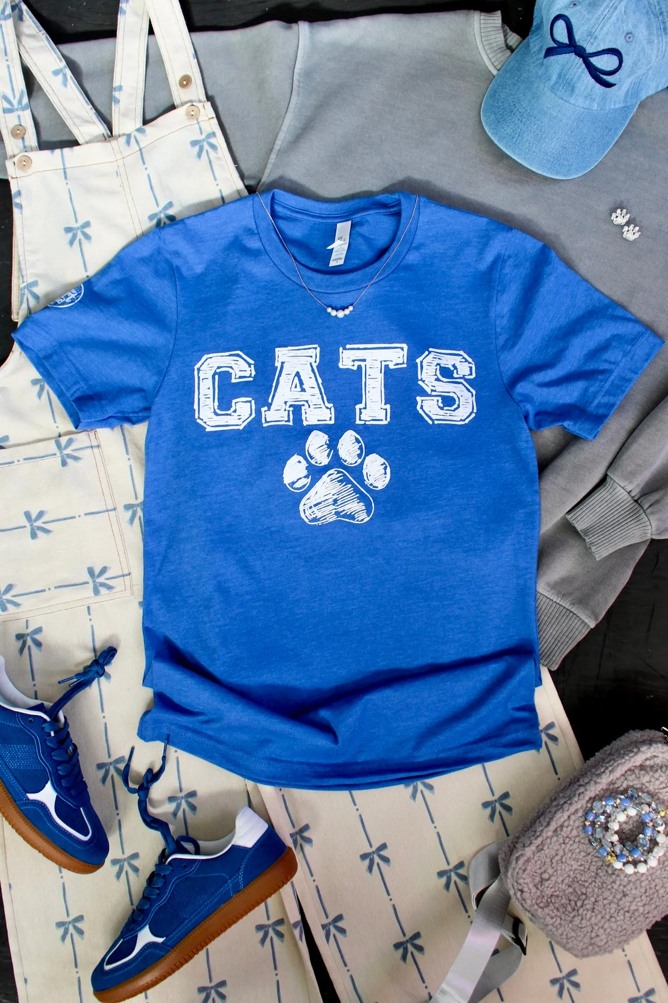 Let’s Go Cats Graphic Tee • Heather Blue