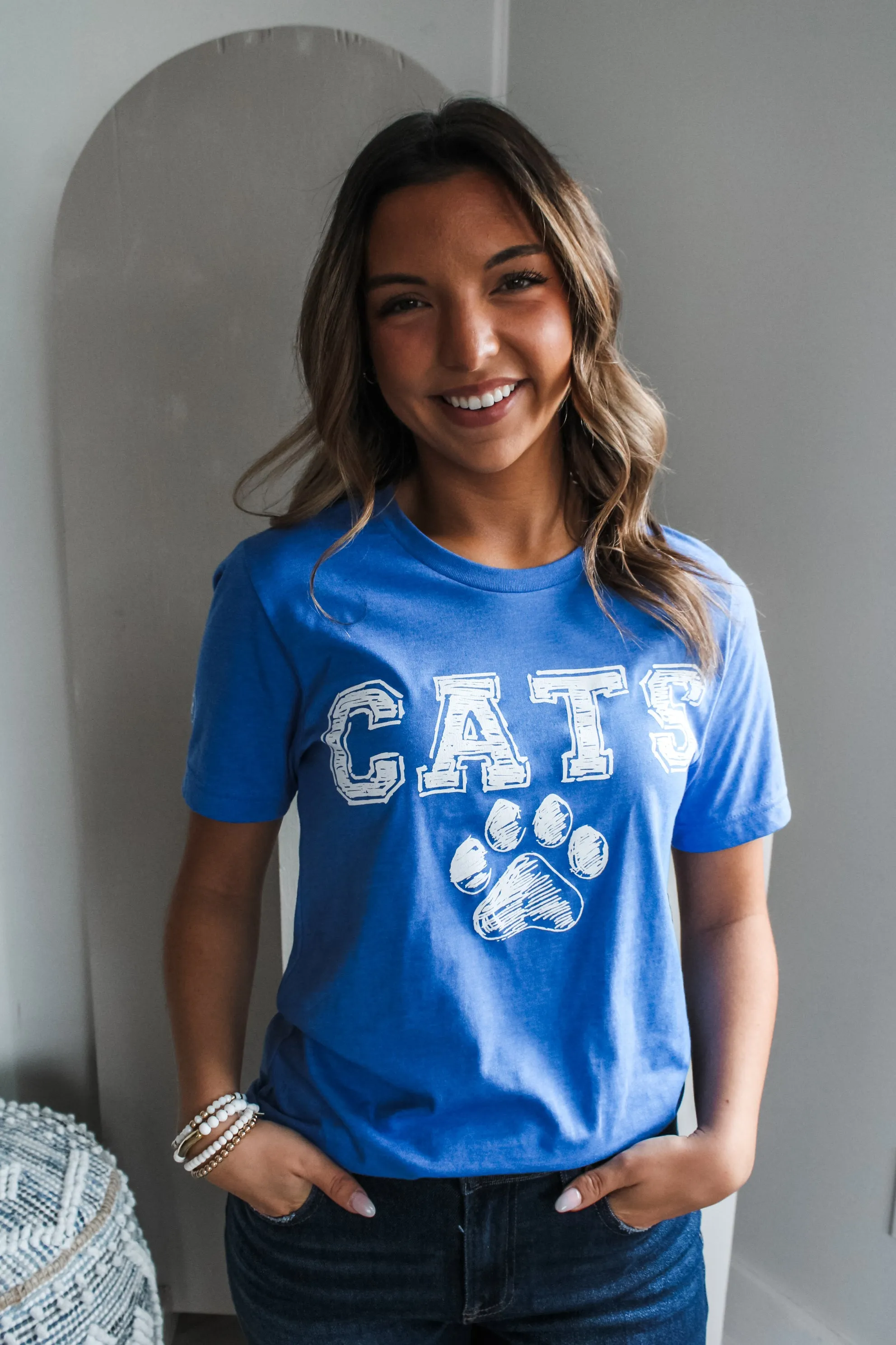 Let’s Go Cats Graphic Tee • Heather Blue