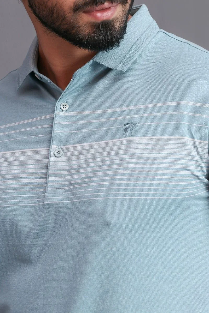 LIGHT GREEN STRIPED POLO