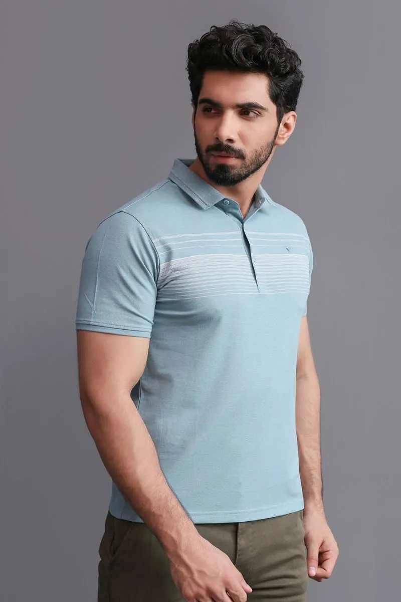 LIGHT GREEN STRIPED POLO