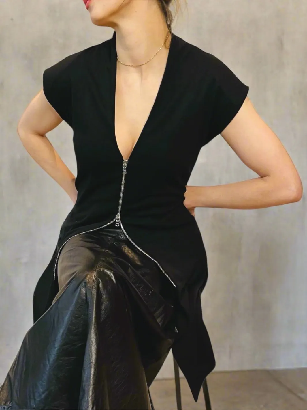 Long Ponte Vest with 2-Way Zip - The Thames