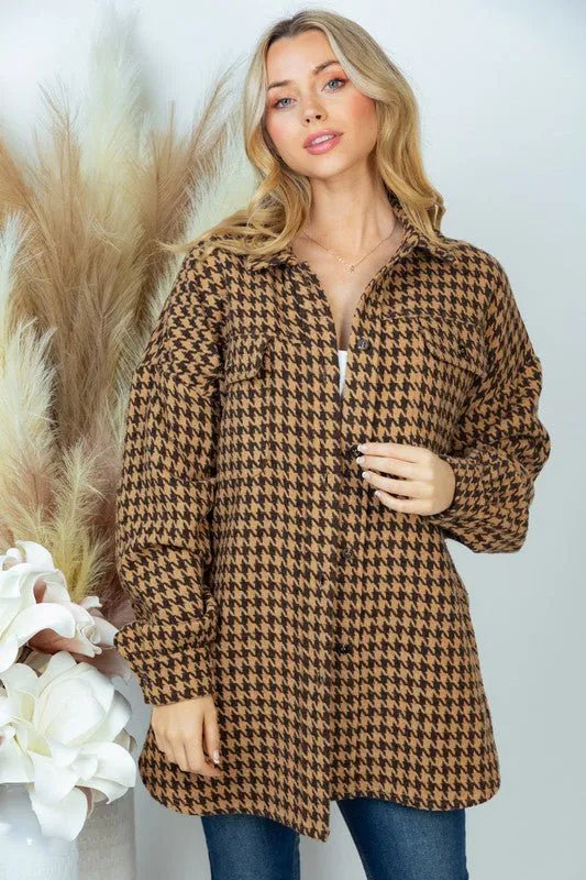 Long Sleeve Houndstooth Jacket