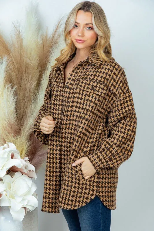 Long Sleeve Houndstooth Jacket