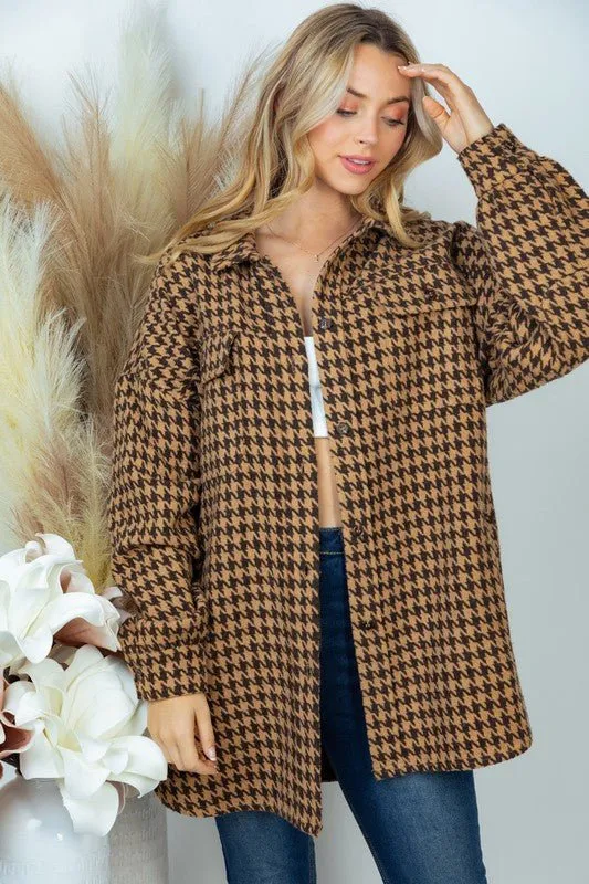 Long Sleeve Houndstooth Jacket