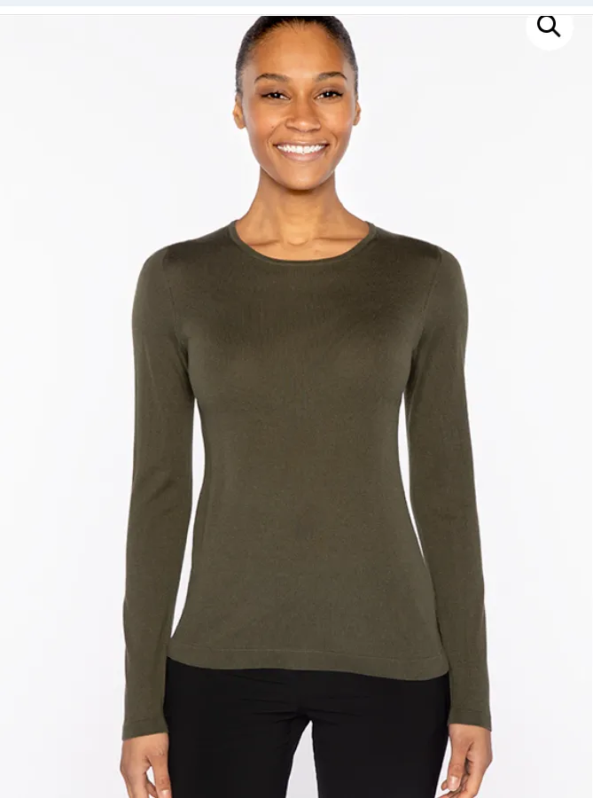 Long Sleeve  Silk & Cashmere Crewneck LRSE3-199