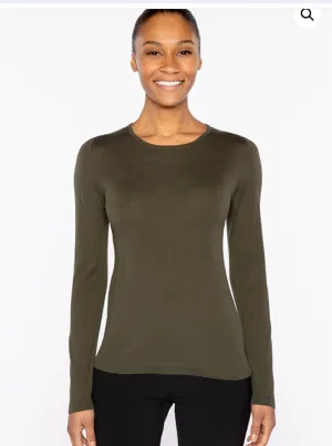 Long Sleeve  Silk & Cashmere Crewneck LRSE3-199