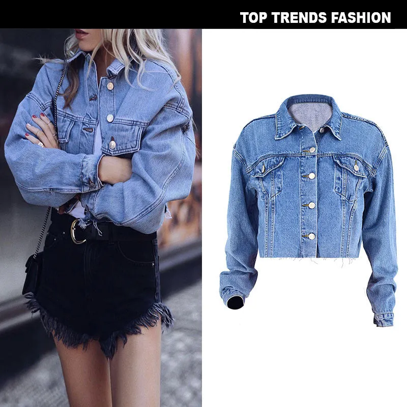 Loose Women's Street Short Cropped Denim Jacket