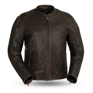 Mad Max - Men's Motorcycle Leather Jacket (Antique Brown)