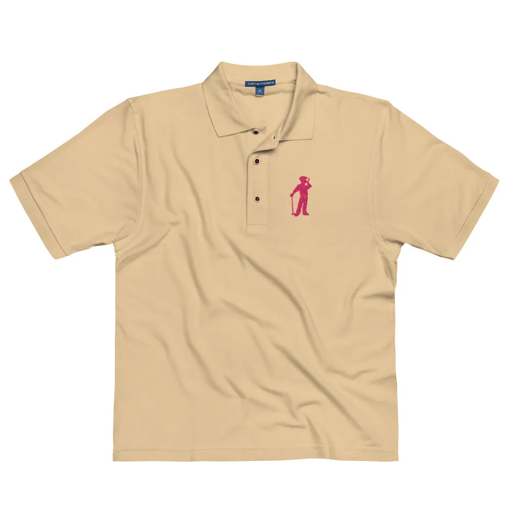 Male Golfer Premium Embroidered Polo - Pink