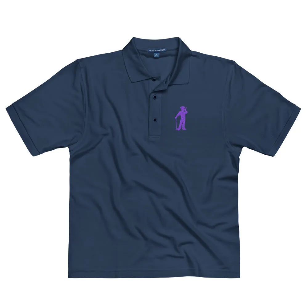 Male Golfer Premium Embroidered Polo - Purple