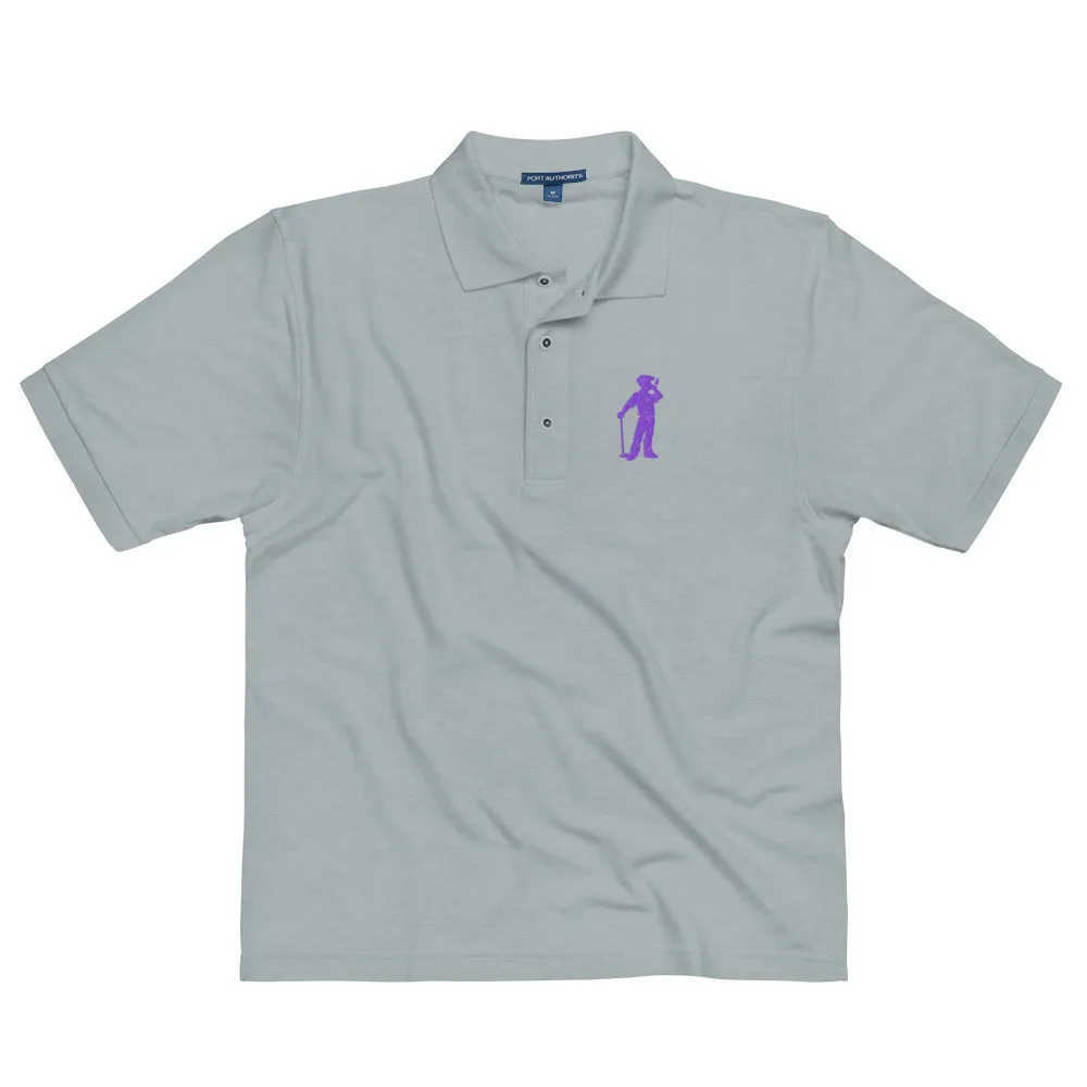 Male Golfer Premium Embroidered Polo - Purple
