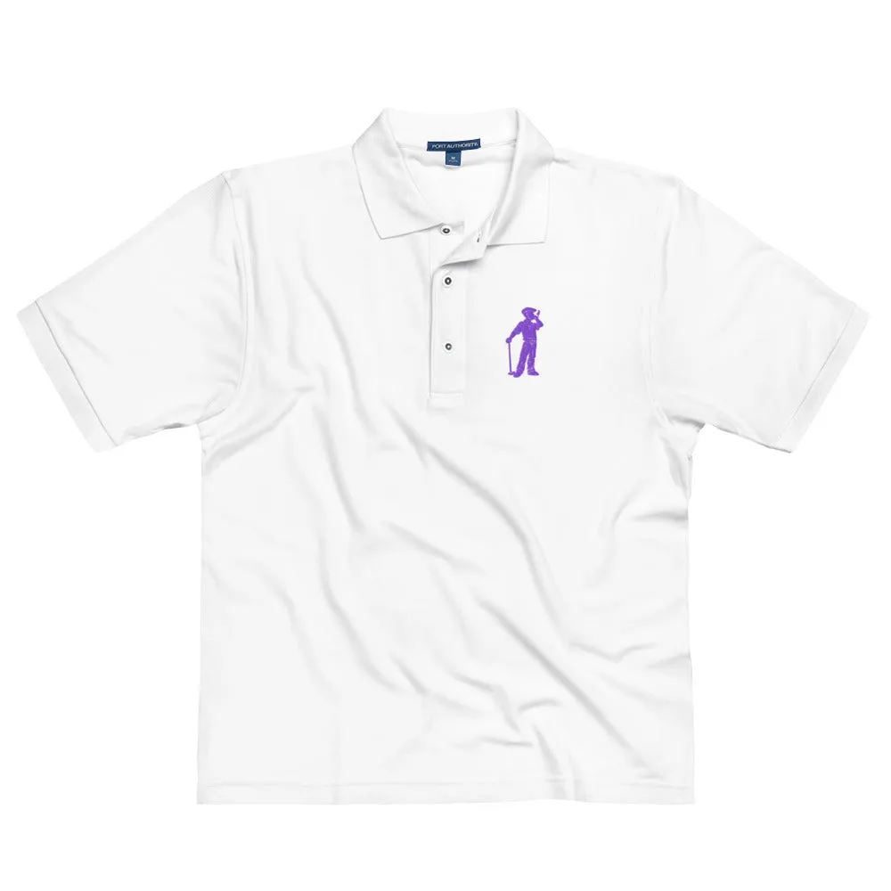 Male Golfer Premium Embroidered Polo - Purple