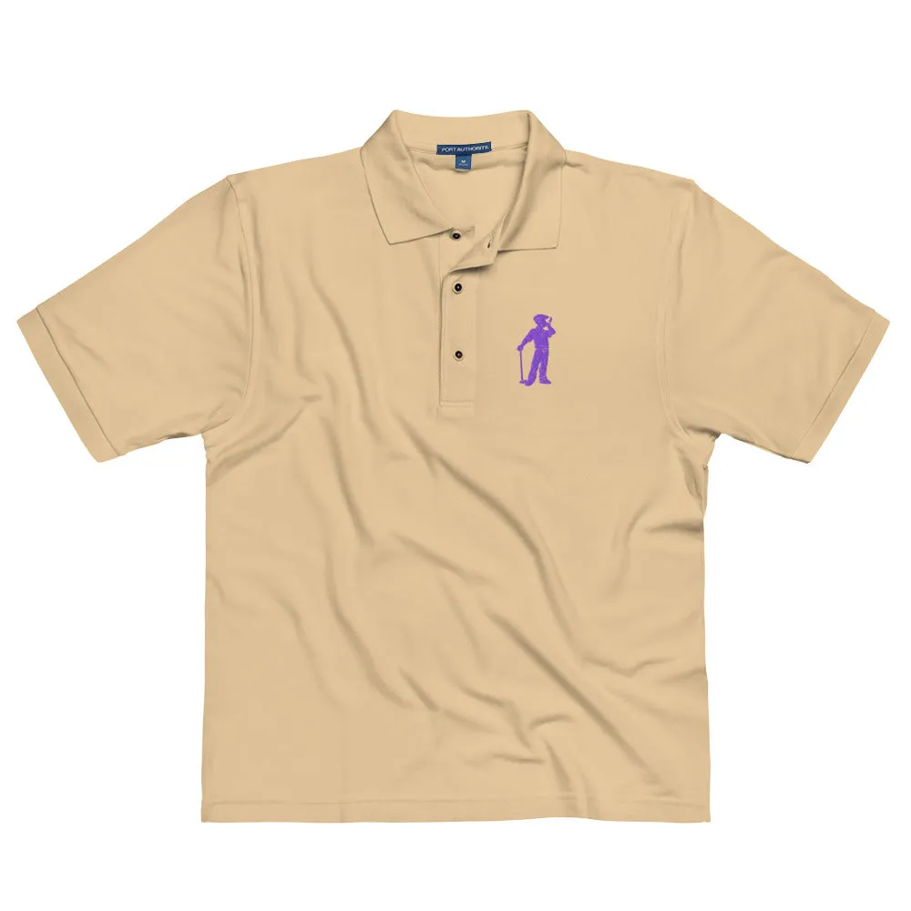 Male Golfer Premium Embroidered Polo - Purple