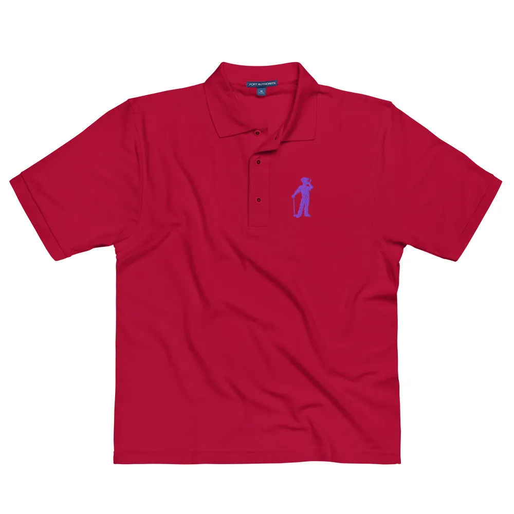 Male Golfer Premium Embroidered Polo - Purple