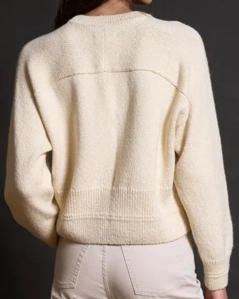 Marfa Crew Neck Sweater in Vintage White