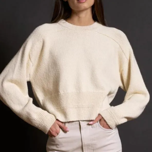 Marfa Crew Neck Sweater in Vintage White