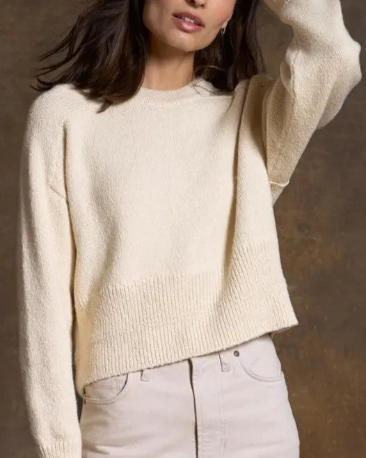 Marfa Crew Neck Sweater in Vintage White