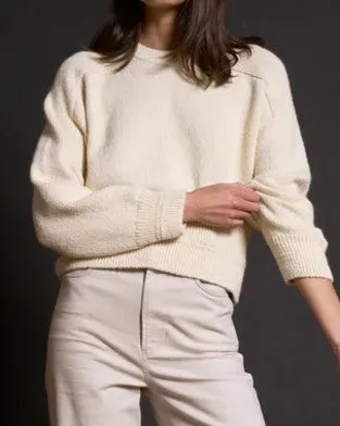 Marfa Crew Neck Sweater in Vintage White