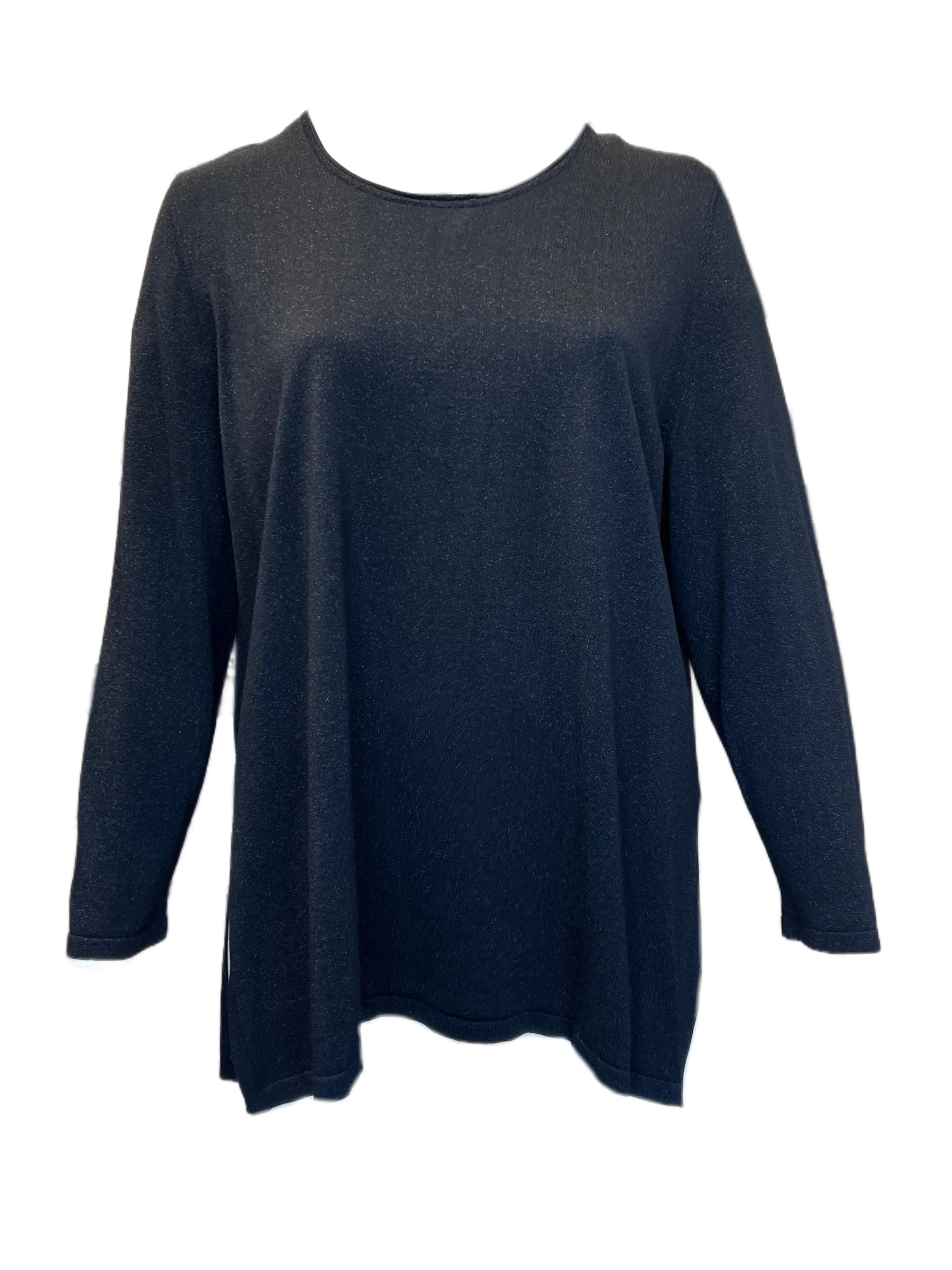 Marina Rinaldi Women's Black Agave Pullover Sweater NWT