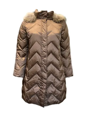 Marina Rinaldi Women's Brown Pandoro Hooded Down Coat NWT