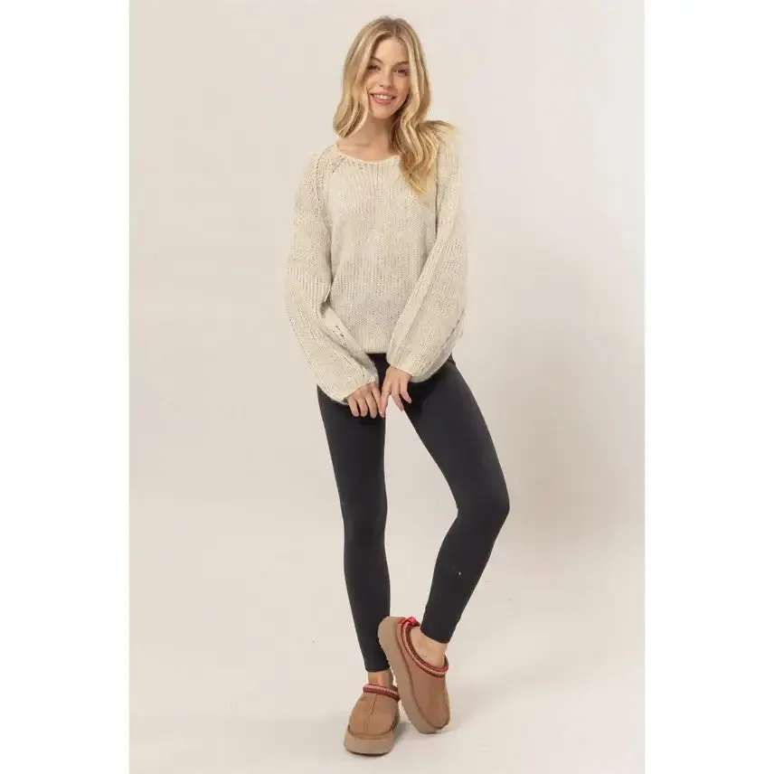MELANGE KNIT SWEATER PULLOVER