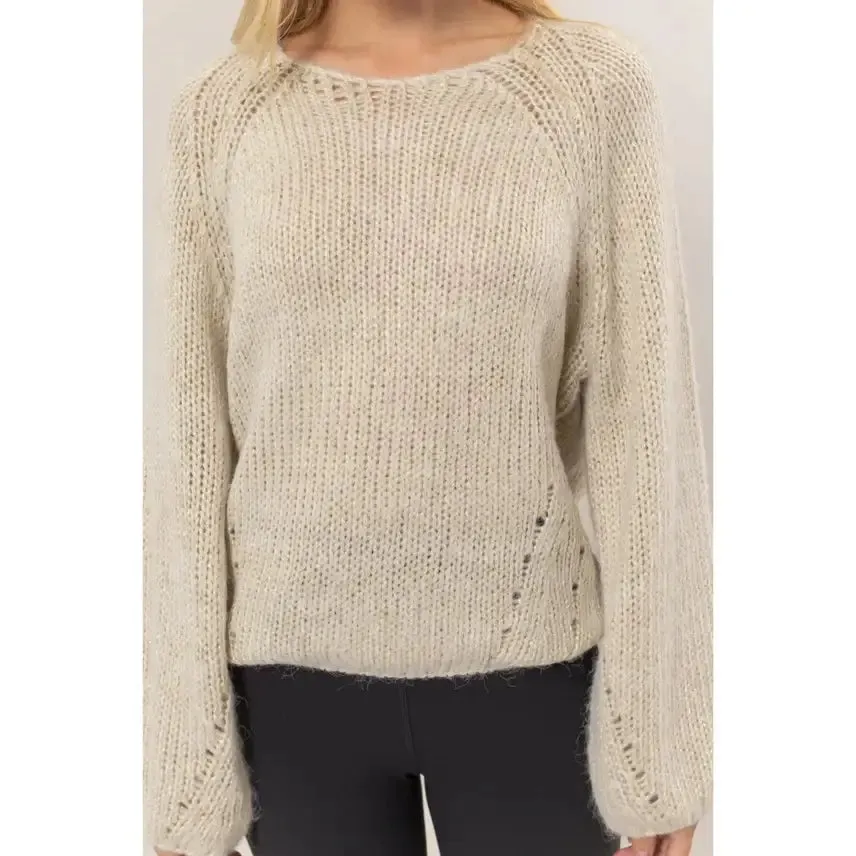 MELANGE KNIT SWEATER PULLOVER