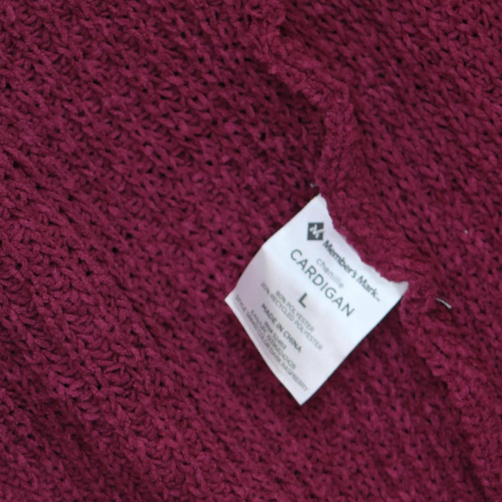 Member's Mark Womens Knit Open Front Chenille Cardigan Sweater S884S1