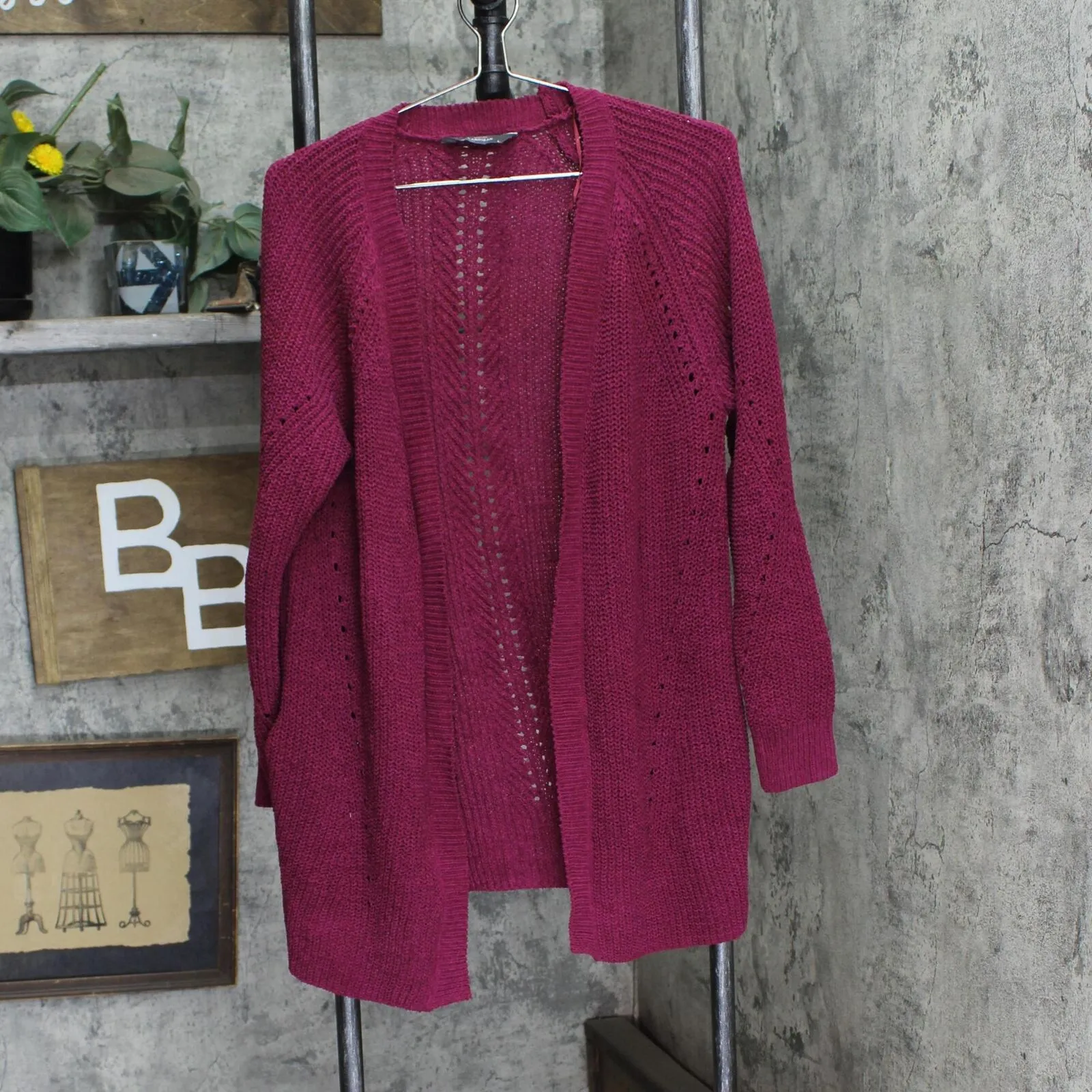 Member's Mark Womens Knit Open Front Chenille Cardigan Sweater S884S1