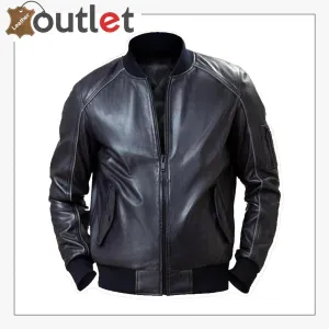Men Black Bomber Jacket