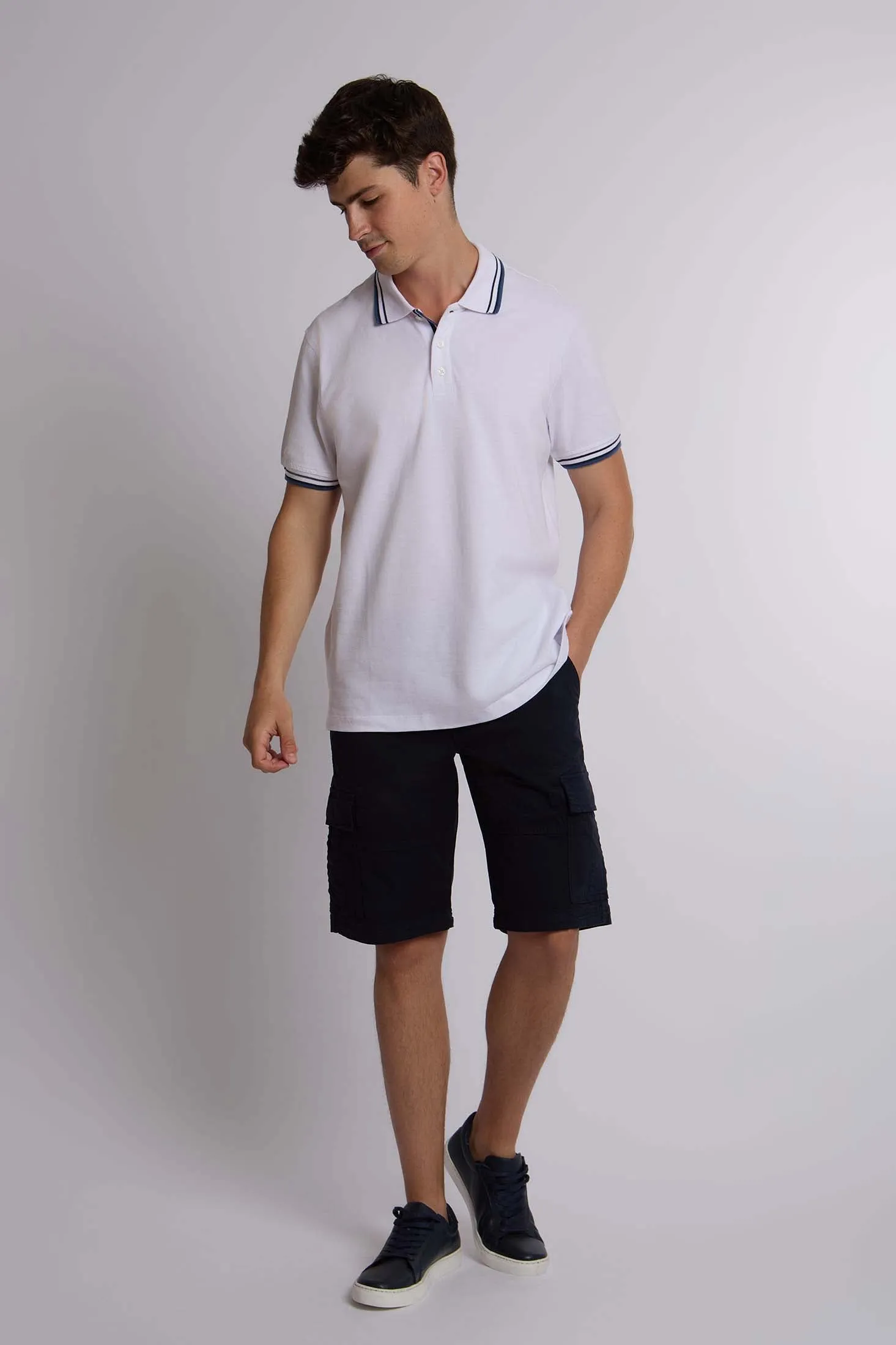 Men Polo Casual  With Rubber Print Orange