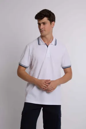 Men Polo Casual  With Rubber Print Orange