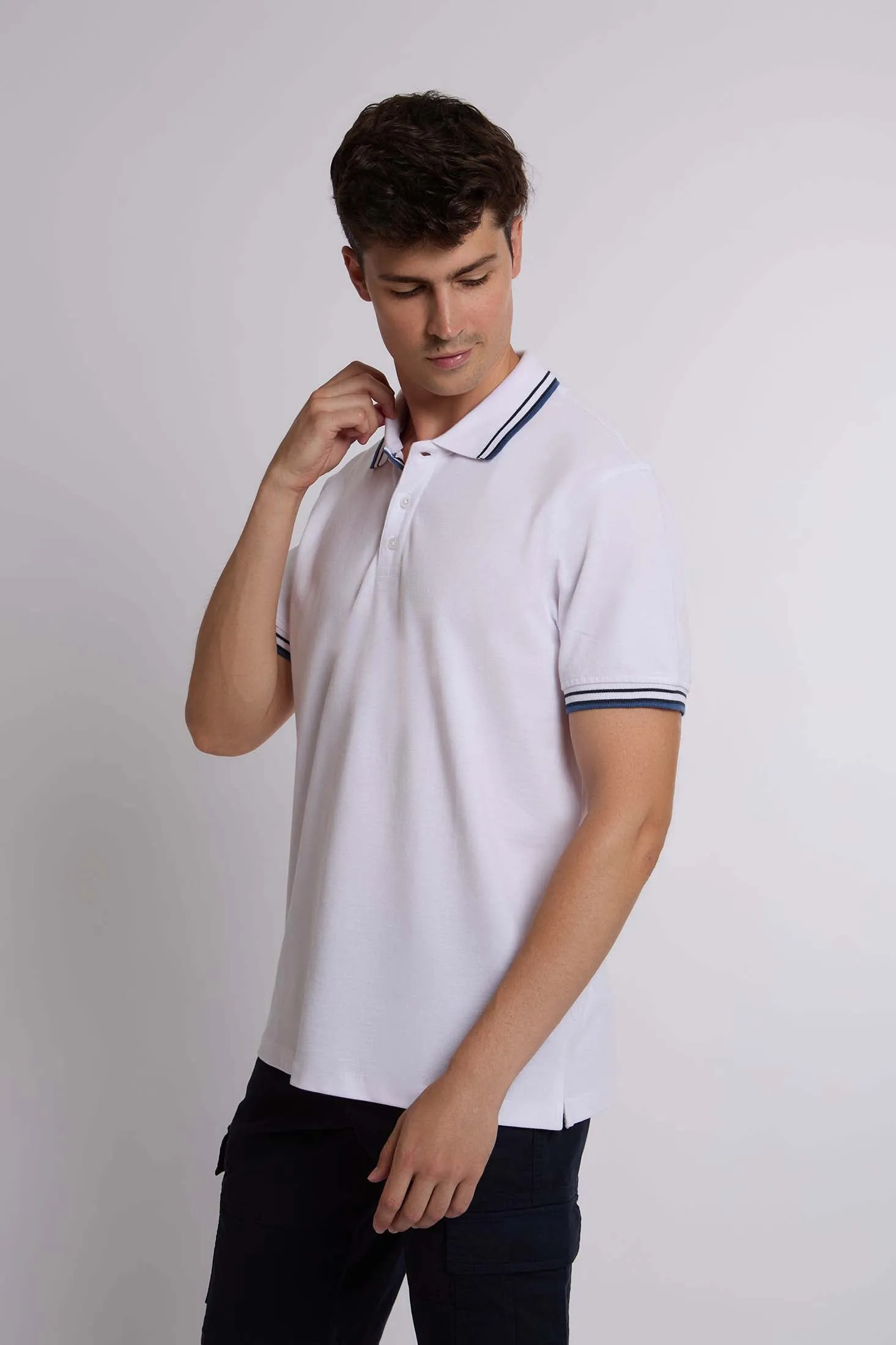 Men Polo Casual  With Rubber Print Orange