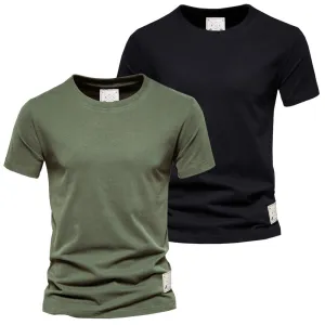 Men's 2 Pack Premium Crew Neck T-Shirts - Charcoal / Rust