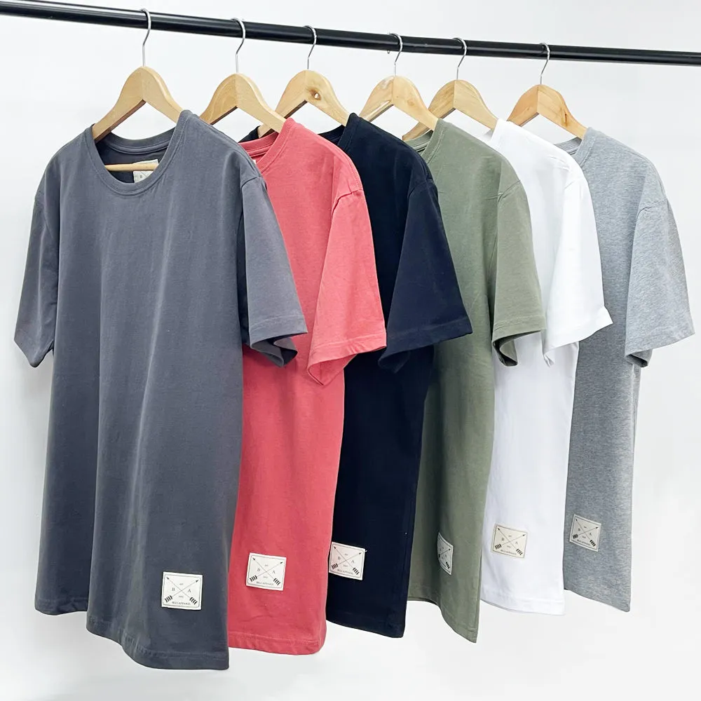Men's 2 Pack Premium Crew Neck T-Shirts - Charcoal / Rust