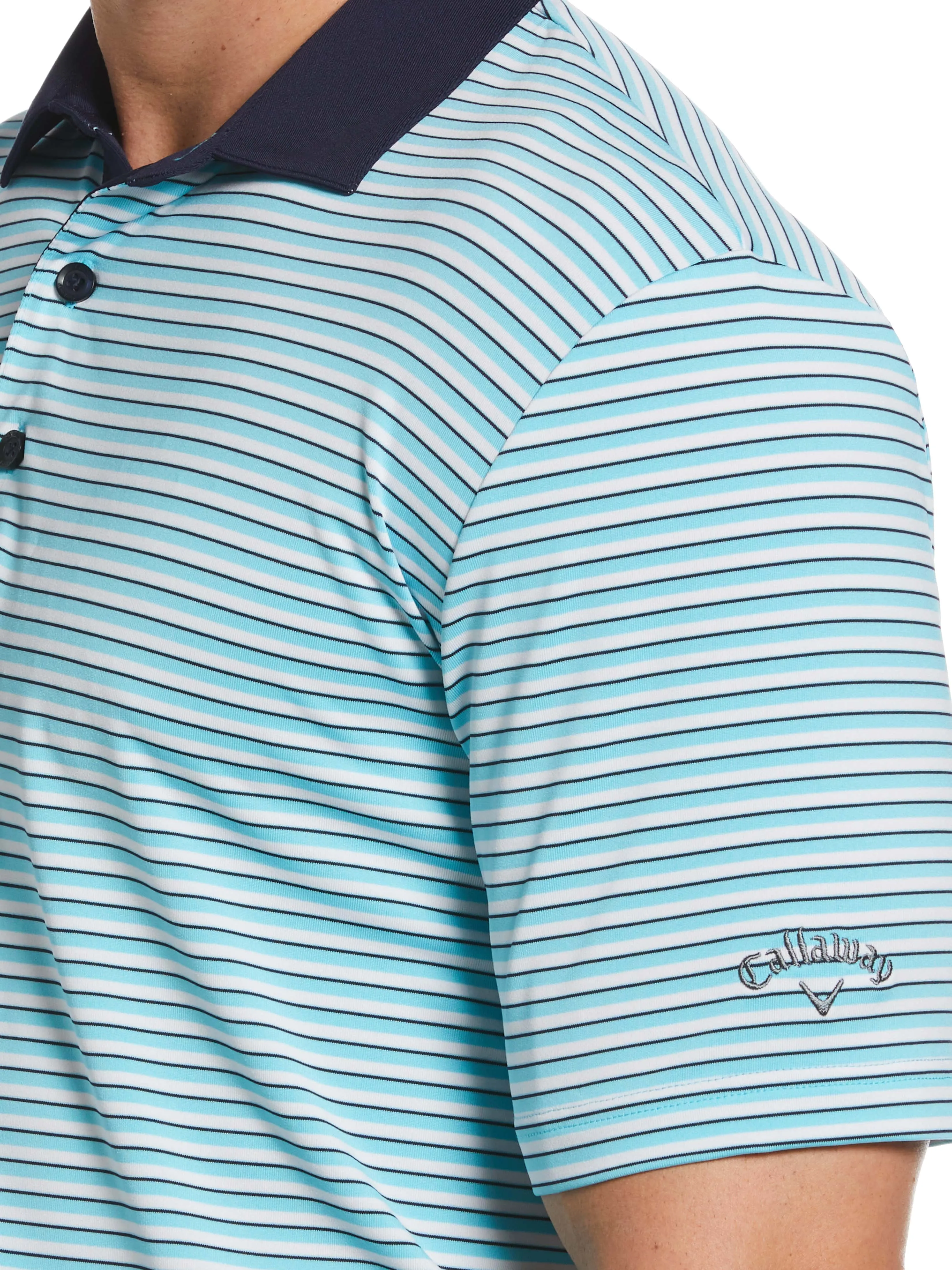 Mens 3-Color Stripe Polo