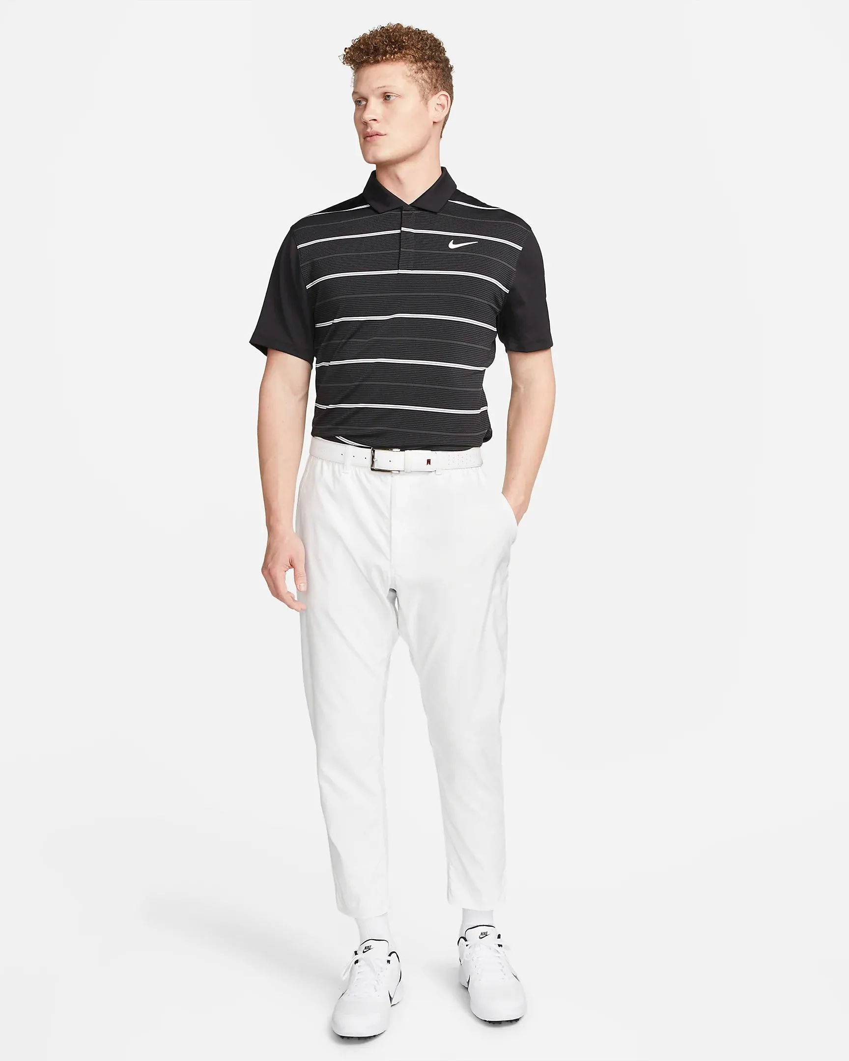 Men's Dri-FIT Tiger Woods Striped Golf Polo