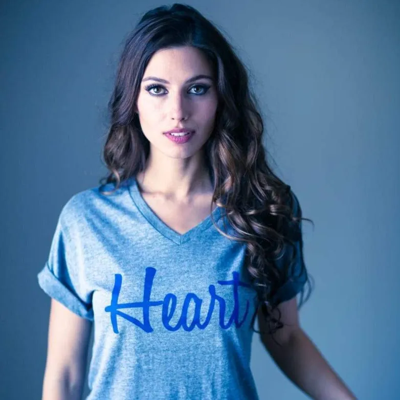 Men's - Heart Heather Grey V-Neck T-Shirt
