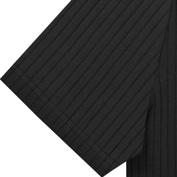 MEN'S SOLID STRIPED LAPEL SHORT SLEEVE POLO SHIRT