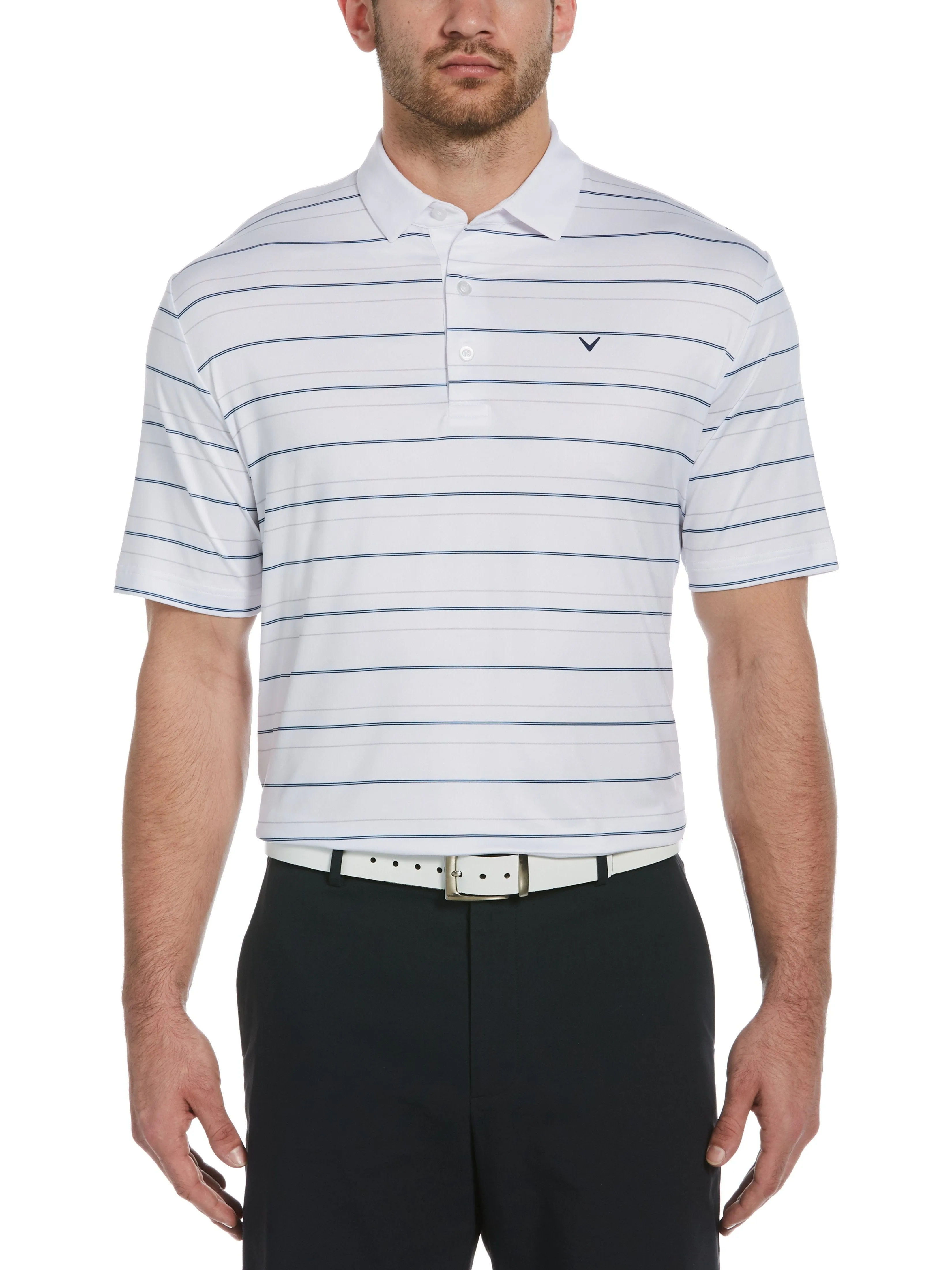 Mens Striped Polo