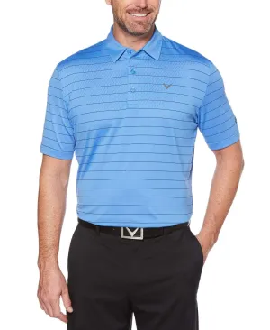 Mens Ventilated Stripe Polo with Chevron