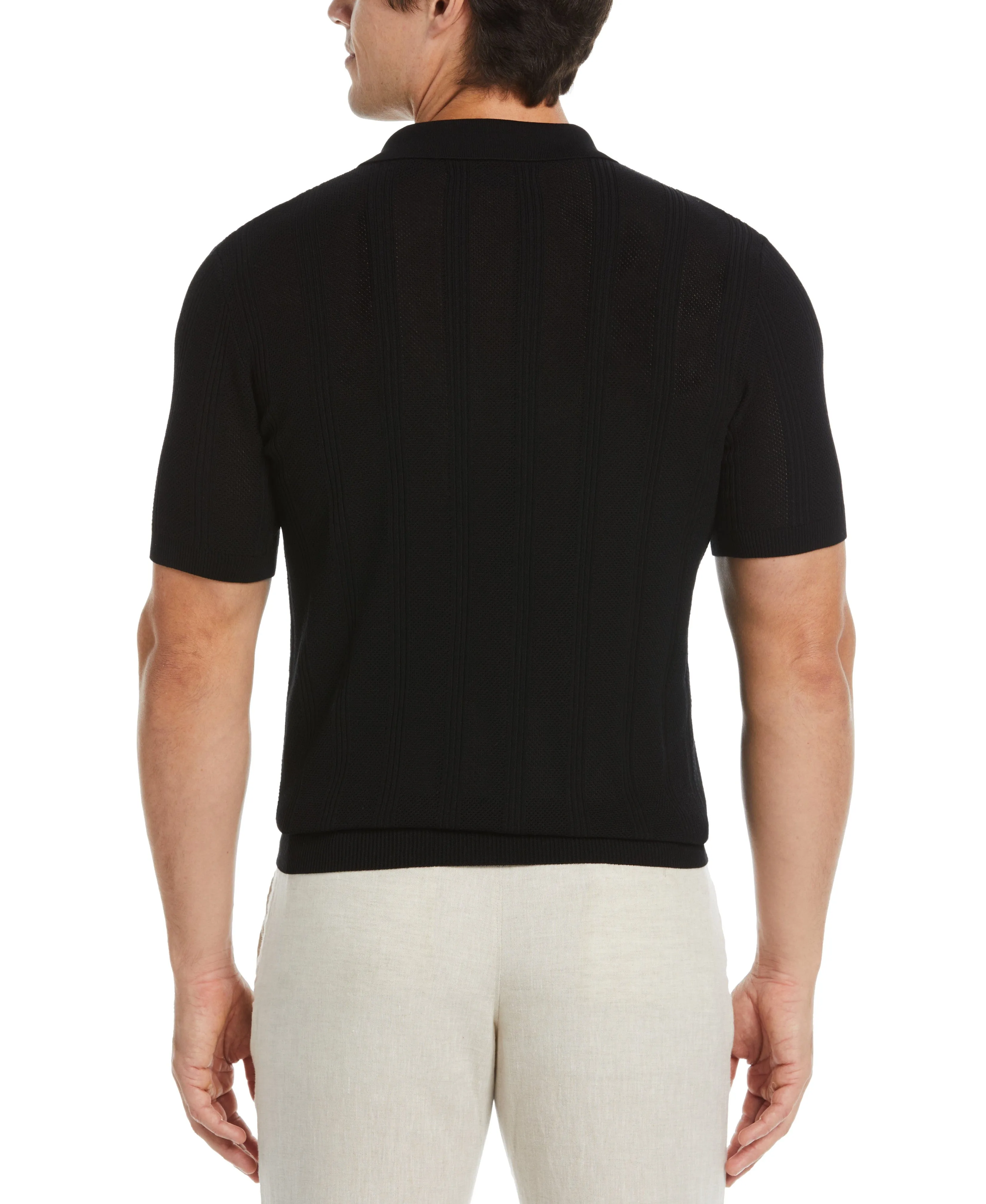 Mesh Stripe Sweater Polo