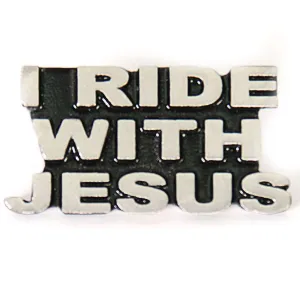 Milwaukee Leather MLP9218 I Ride With Jesus Pin For Jackets, Vest, Hats and Clothing
