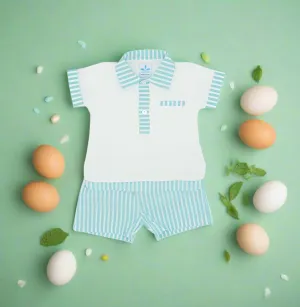 Mint Striped T-Shirt and Shorts