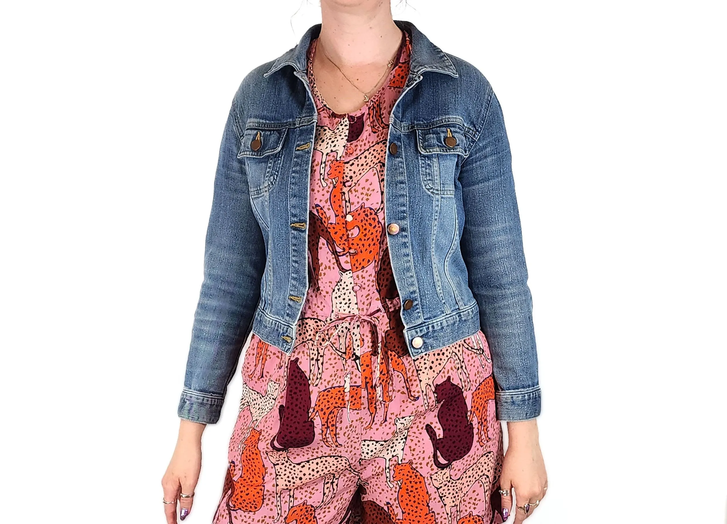 Muji denim jacket size L (best fits 12-14)
