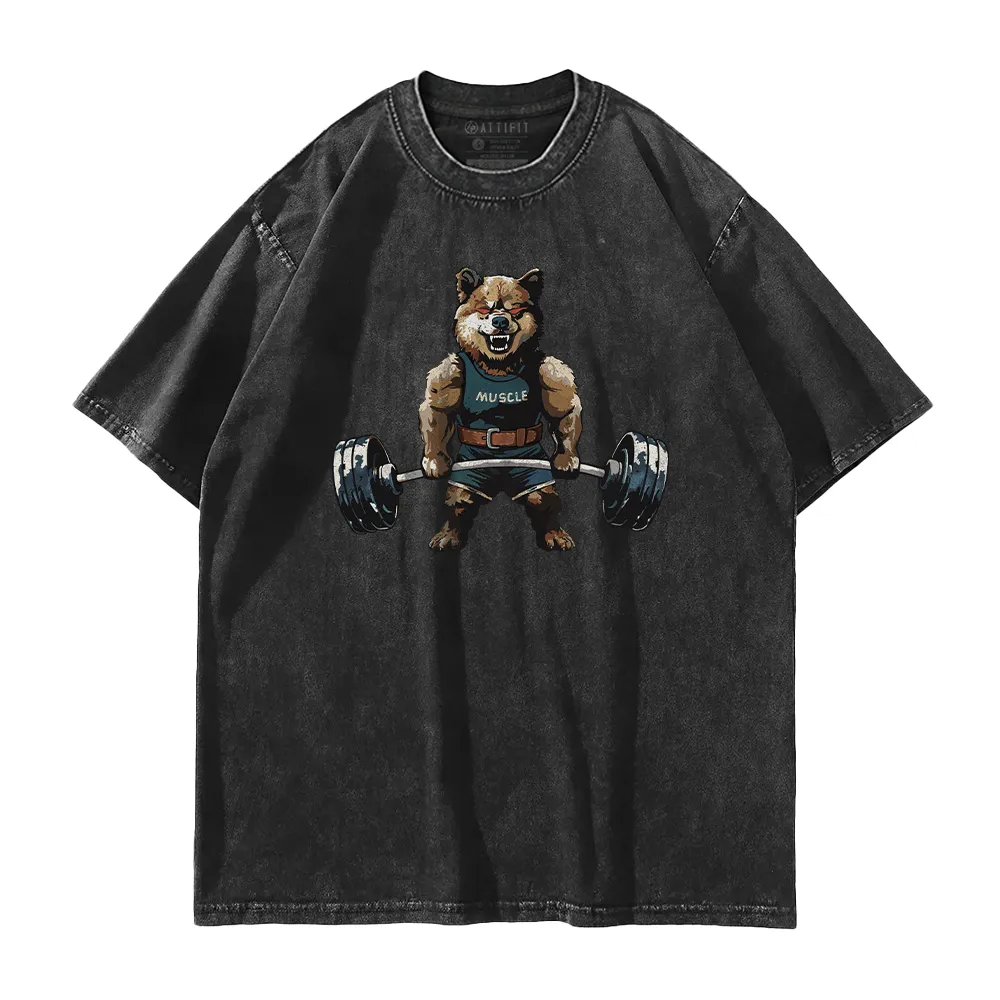 Muscle Dog Washed T-Shirt