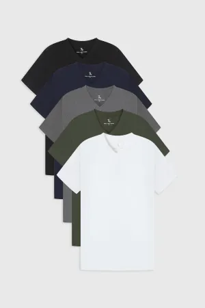 Muscle Fit Foundation V-Neck 5-Pack